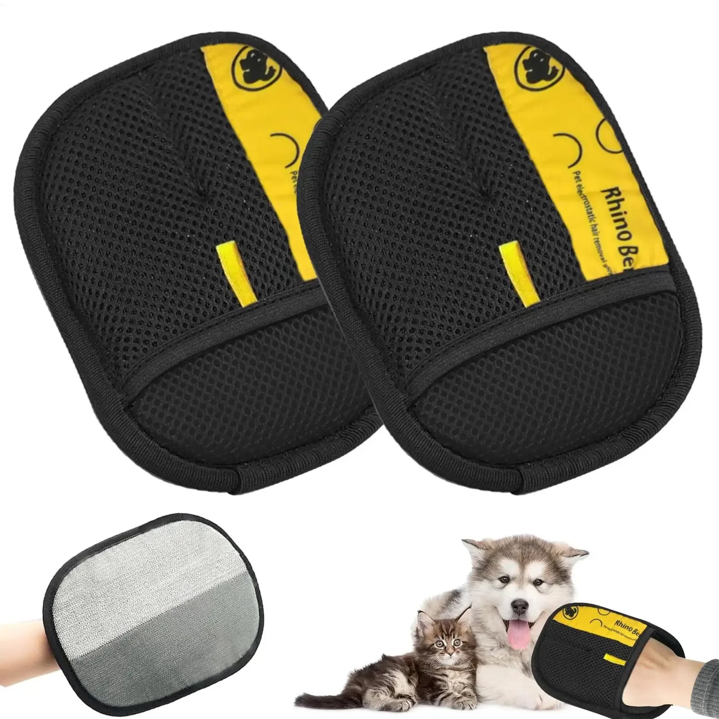 2-Pack Double-Sided Pet Grooming & Hair-Removal Gloves for Cats and Dogs – Electrostatic Cleaning Gloves for Sofas, Carpets, and Clothing