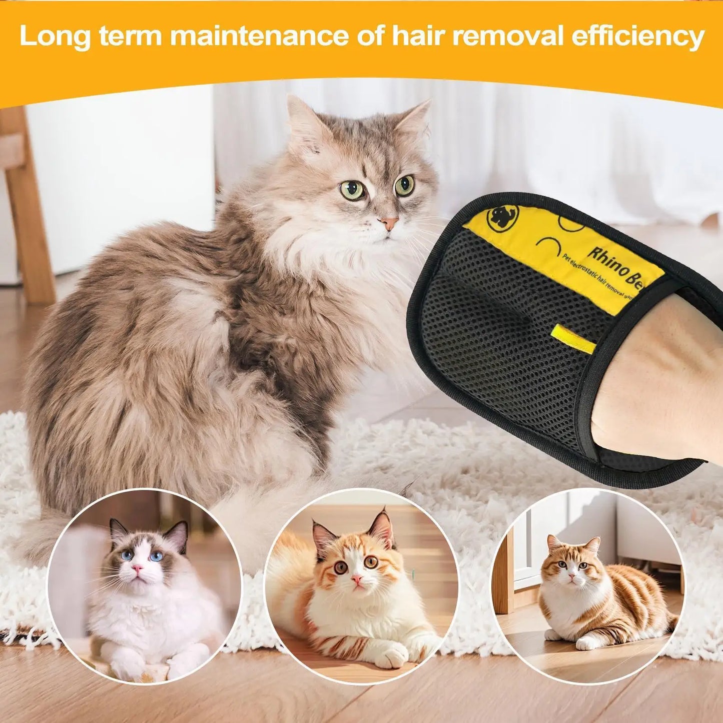 2-Pack Double-Sided Pet Grooming & Hair-Removal Gloves for Cats and Dogs – Electrostatic Cleaning Gloves for Sofas, Carpets, and Clothing