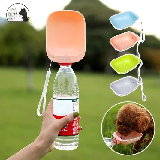 Portable Dog Travel Water Bottle & Drinking Bowl