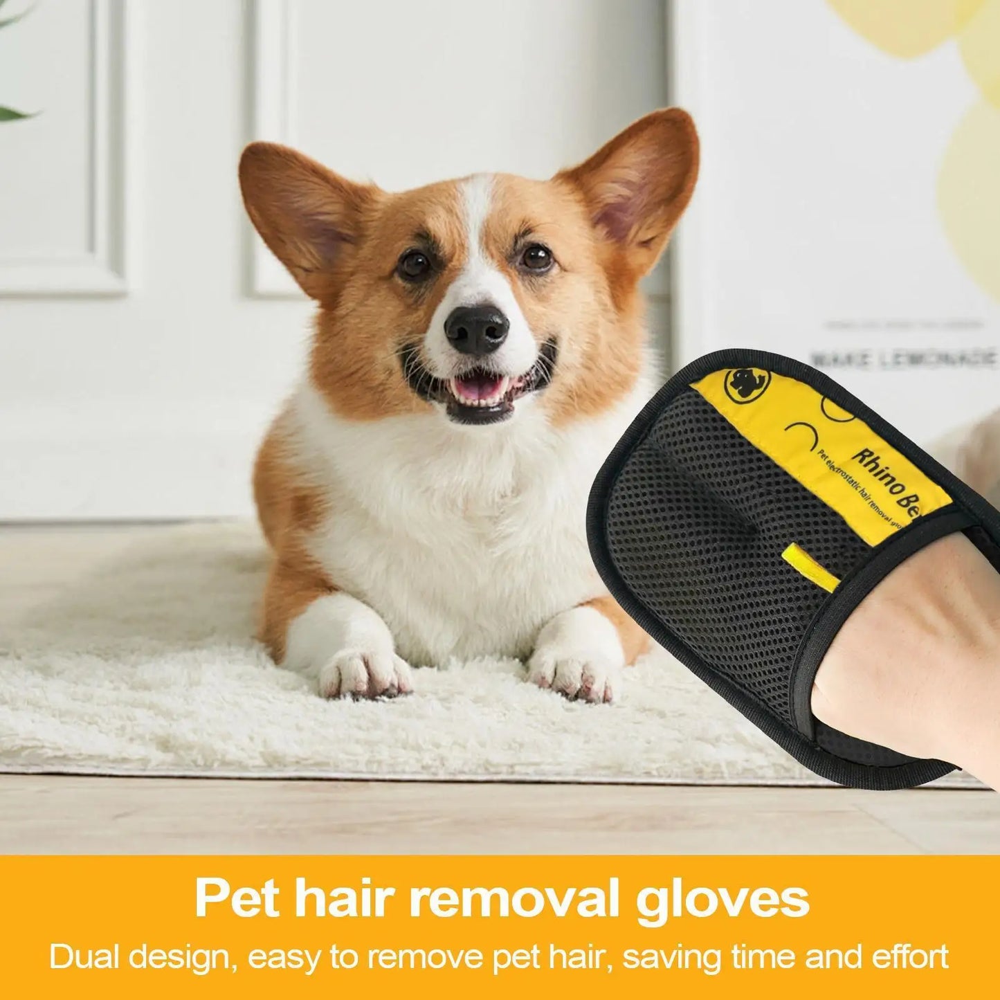 2-Pack Double-Sided Pet Grooming & Hair-Removal Gloves for Cats and Dogs – Electrostatic Cleaning Gloves for Sofas, Carpets, and Clothing