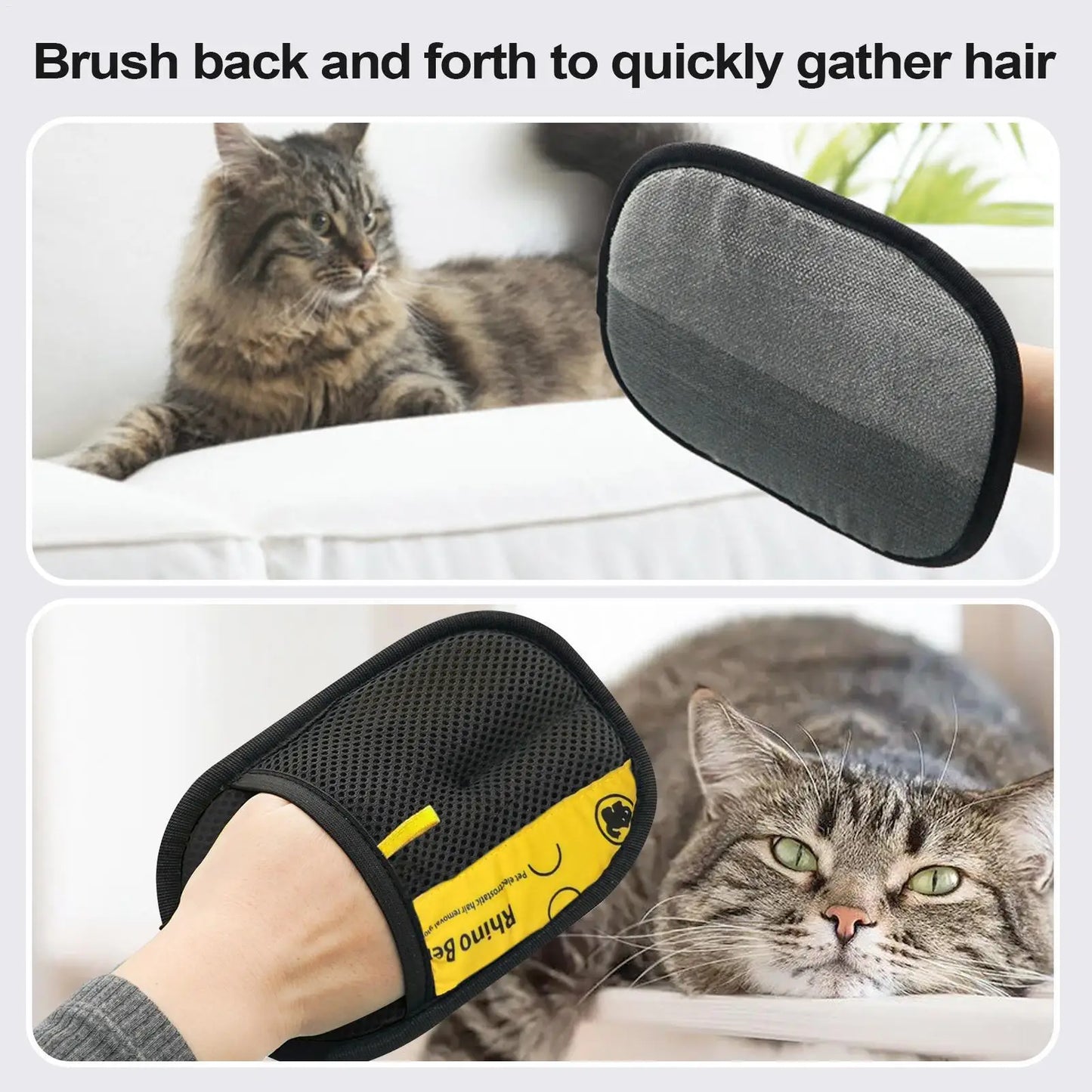 2-Pack Double-Sided Pet Grooming & Hair-Removal Gloves for Cats and Dogs – Electrostatic Cleaning Gloves for Sofas, Carpets, and Clothing
