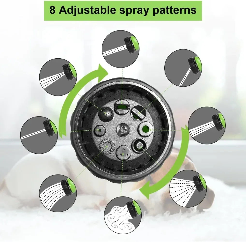 8 in 1 High Pressure Foam Pet Shower Gun Adjustable Hose Nozzle Multifunctional Tool for Dog Cat Bath Garden Vehicle Washing